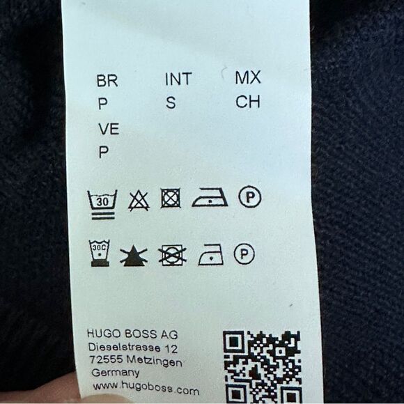 BOSS HUGO Boss Men’s V-neck Lightweight Navy Sweater Small  - Picture 11 of 15